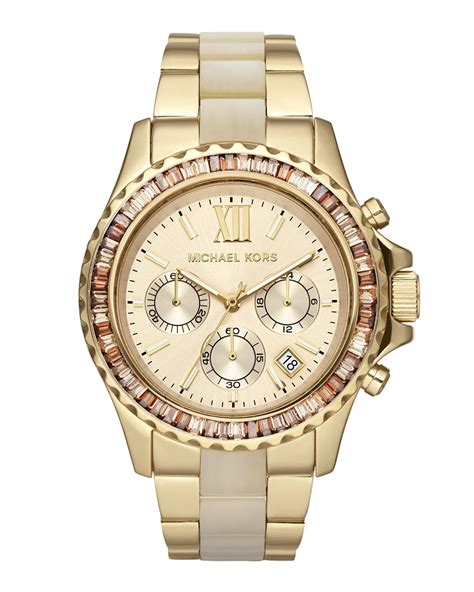 michael kors gold plated chronograph watch|Michael Kors chronograph ladies watch.